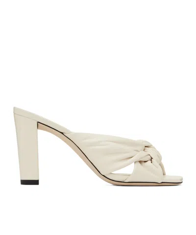 Jimmy Choo Square-headed High-heeled Sandals In White