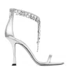 Jimmy Choo 'verity' Metallic Sandals With High Stiletto Heel In White