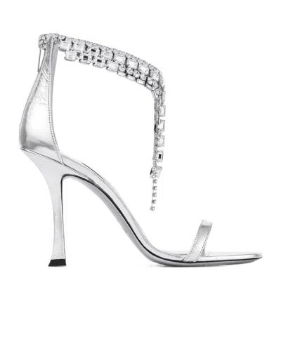 JIMMY CHOO SQUARE-HEADED HIGH-HEELED SANDALS