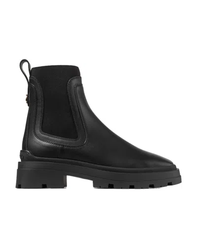 Jimmy Choo Square-headed Short Boots In Black