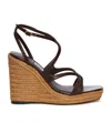 Jimmy Choo Ayla 110 Shoe With Lizard Effect Leather Wedge In Brown