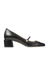Jimmy Choo 'elisa 45' Black Pumps With Pearl Detail In Black