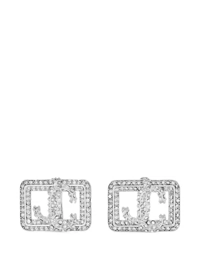 Jimmy Choo Square Jc Earrings In シルバートーン