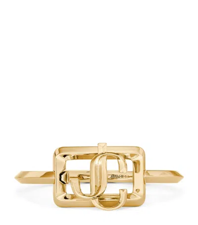 Jimmy Choo Square Jc Bangle In Gold