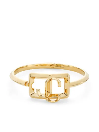 Jimmy Choo Square Jc Cuff Bracelet In Gold