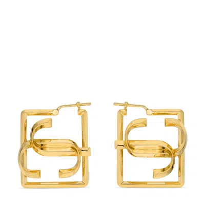 Jimmy Choo Square Jc Hoop In Silver