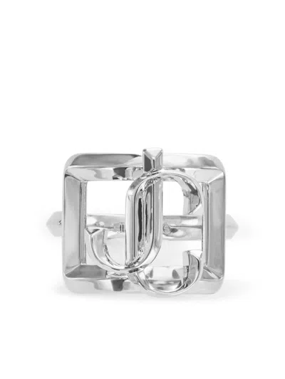 Jimmy Choo Square Jc Ring In Silver