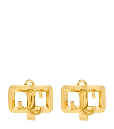 Jimmy Choo Square Jc Earring In Silver