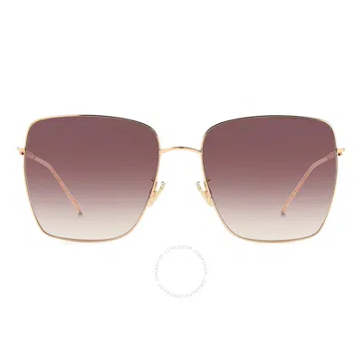 Jimmy Choo Square Ladies Sunglasses Dahla/f/sk Ddb 3x 59 In Pink/gold Tone