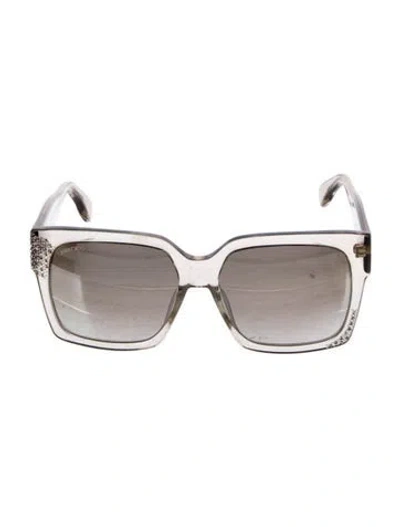 Pre-owned Jimmy Choo Square Mirrored Sunglasses In Transparent
