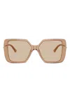 Jimmy Choo Square Sunglasses In Brown