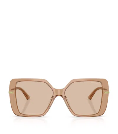Jimmy Choo Square Sunglasses In Brown