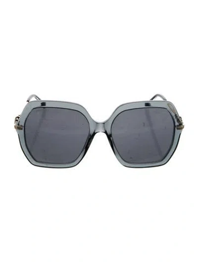 Pre-owned Jimmy Choo Square Tinted Sunglasses In Black