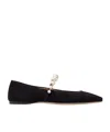 Jimmy Choo Ade Embellished Flat In Black