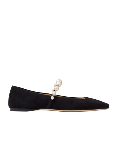 Jimmy Choo Square Toe Ballet Flats In Black