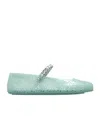 Jimmy Choo Square-toe Flats In Green