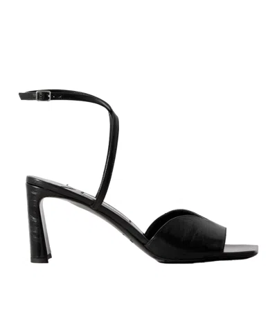 Jimmy Choo Karli 75 Textured-leather Sandals In Black