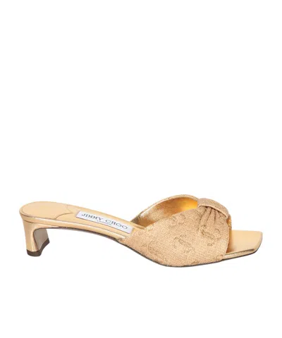 Jimmy Choo Square Toe High Heel Sandals In Brown