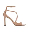 Jimmy Choo Patent Leather Azia 95 Sandals In Nude