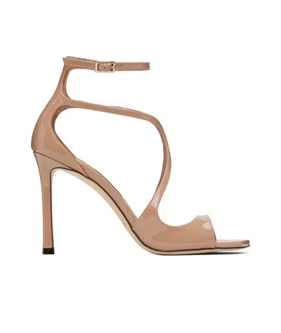 JIMMY CHOO SQUARE TOE HIGH HEEL SANDALS