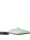 Jimmy Choo Square-toe Leather Mules In Green