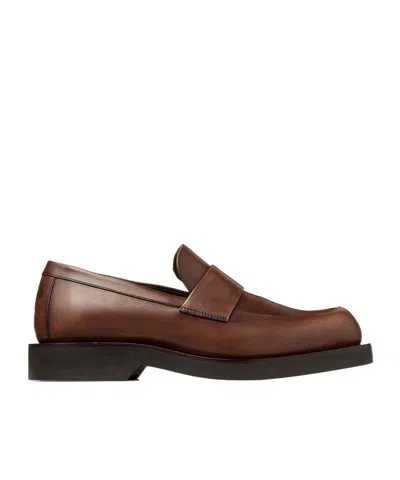 Jimmy Choo Square-toe Loafers In Brown