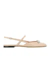 Jimmy Choo Square Toe Mules In Neutral