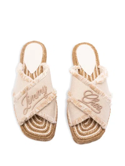Jimmy Choo Square Toe Sandals In Neutral