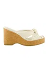 Jimmy Choo Square Toe Wedge Heels In Multi