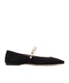 Jimmy Choo Diamond Tilda Nappa Leather Ballet Flats In Black