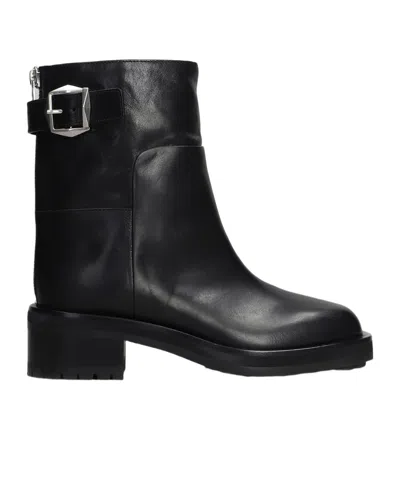 JIMMY CHOO SQUARE-TOED SHORT BOOTS