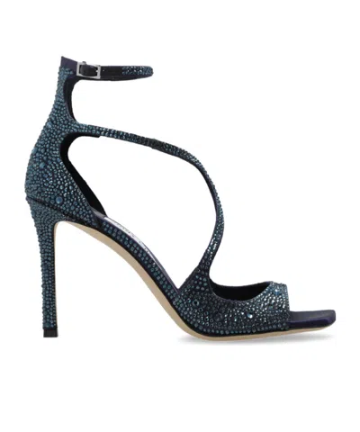 Jimmy Choo Azia Crystal-embellished Sandals In Blue