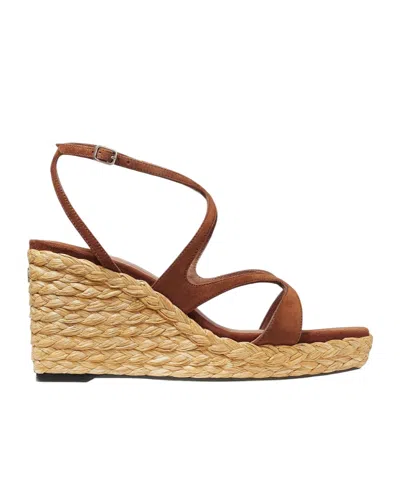 Jimmy Choo Ayla 85 Raffia Wedge Strappy Espadrilles In Multi