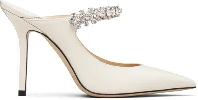 Jimmy Choo Bing Satin Mules Pointed Toe Stiletto In White