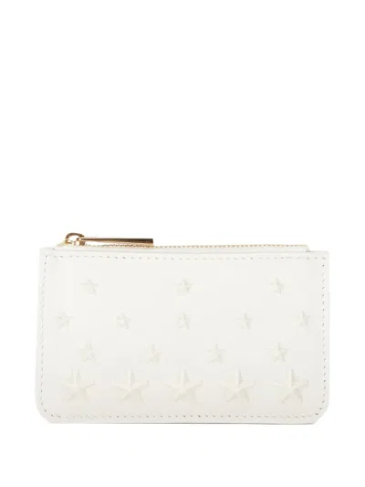 Jimmy Choo Star-embellished Zip-around Purse In Neutral