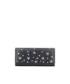 Jimmy Choo Nino Black Star Studs Long Wallet In Black