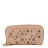 Jimmy Choo Star Studs Leather Wallet In Beige