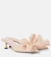 Jimmy Choo Staz 50 Bow-detail Mesh Mules In Pink