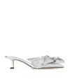 Jimmy Choo Staz Silver Shoe Tac Bow Destal 5cm In Silver