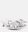 Jimmy Choo Staz Silver Shoe Tac Bow Destal 5cm In Silver