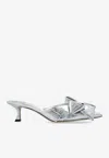 Jimmy Choo Staz Silver Shoe Tac Bow Destal 5cm In Silver