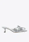 Jimmy Choo Staz Silver Shoe Tac Bow Destal 5cm In Silver