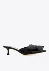 Jimmy Choo Flaca 50 Bow And Crystal-embellished Mesh And Suede Mules In Black