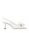 Jimmy Choo Staz 70 Calfskin Slingback Pumps In White