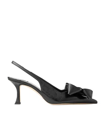 JIMMY CHOO STAZ 70 LEATHER SLINGBACK PUMPS