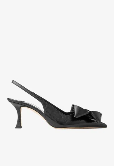 JIMMY CHOO STAZ 70 LEATHER SLINGBACK PUMPS