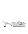 Jimmy Choo Staz Silver Shoe Tac Bow Destal 5cm In White