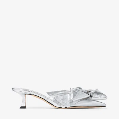 Jimmy Choo Staz Mule 50 High-heeled Sandals In Silver