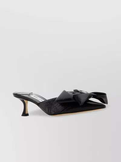 JIMMY CHOO STAZ MULES LEATHER NOIR