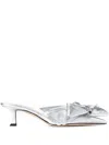 Jimmy Choo Staz Silver Shoe Tac Bow Destal 5cm